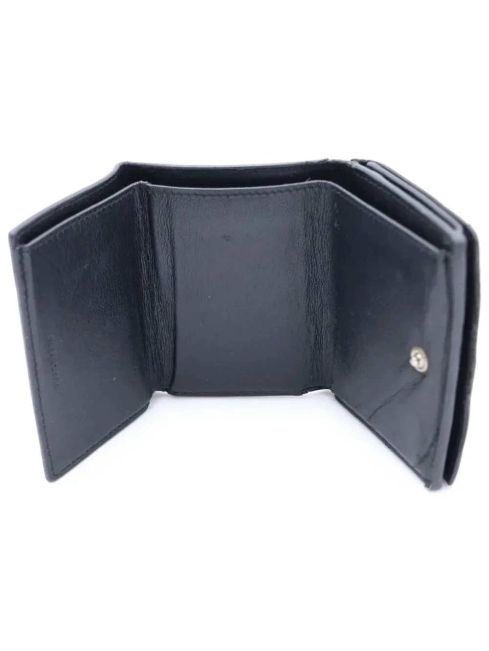 Balenciaga Cash Mini Wallet Trifold Graffiti Leather Black